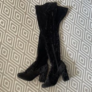 Over the knee velvet boots